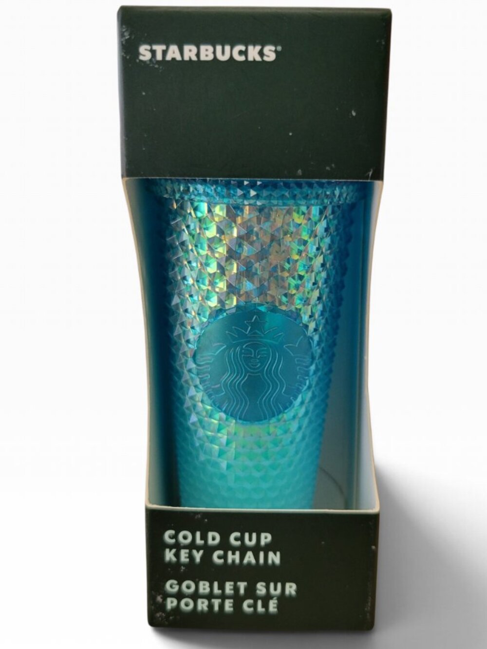 Starbucks Glacier Blue Ombre Studded Cold Cup Keychain
